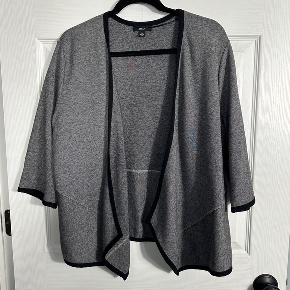 Alfani open front sweater, black/white, size XL, 3/4 slv, spring, layer, jacket - Picture 1 of 9